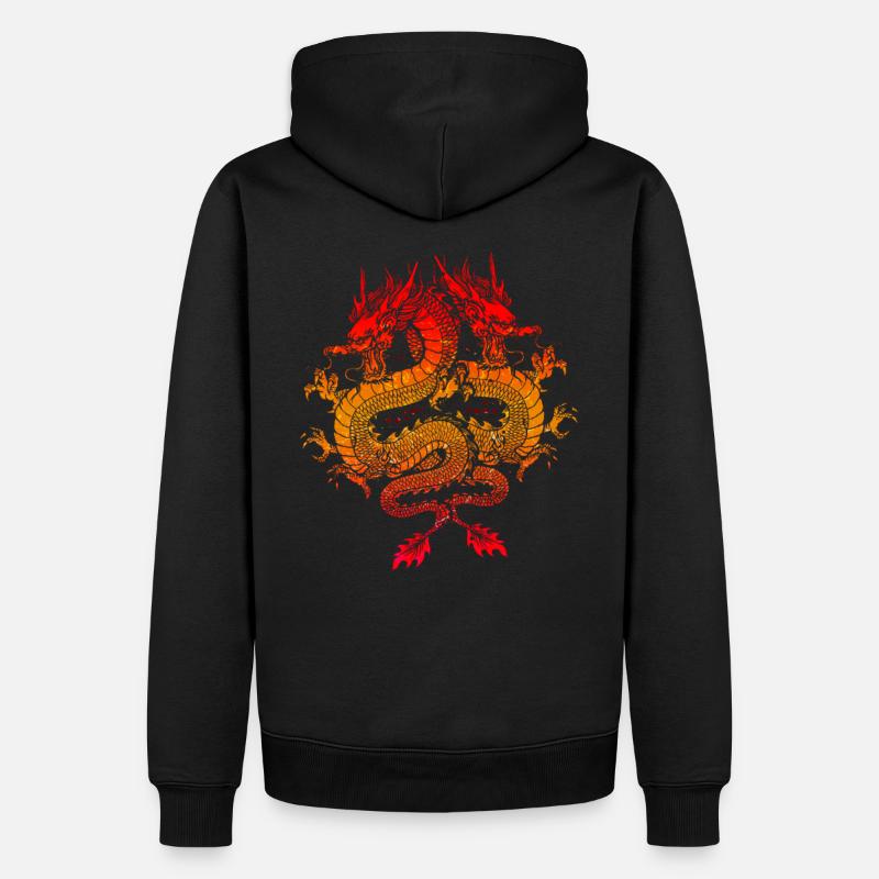 Drache - Männer Premium Bio Hoodie - Schwarz