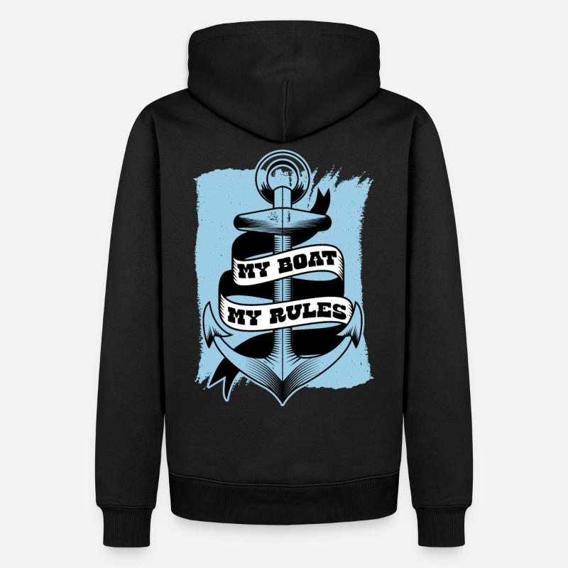 Boot Schiff Skipper - Männer Premium Bio Hoodie - Schwarz