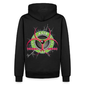 Acid Musique Techno - Sweat à capuche Premium bio Homme - noir - Dos - Nico (187cm)