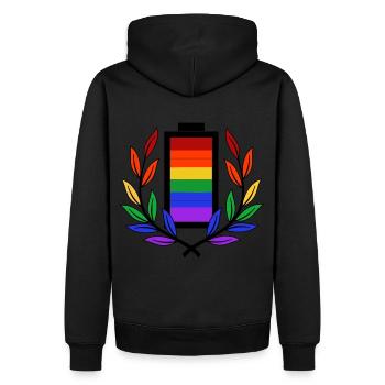 Batterie batterie LGBT Homosexualité Gay Pride - Sweat à capuche Premium bio Homme - noir - Dos - Nico (187cm)