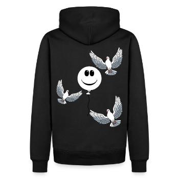 Ballon Céleste Colombes de la Paix Colombes Paix - Sweat à capuche Premium bio Homme - noir - Dos - Nico (187cm)