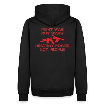 Fight War Not Wars - Männer Premium Bio Hoodie - Schwarz - Hinten - Nico (187cm)