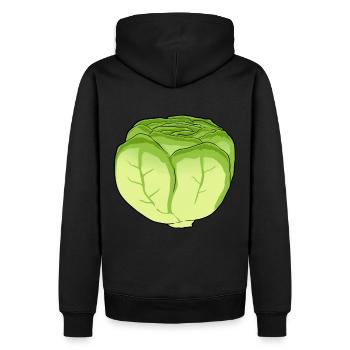 Laitue Salade Chou Tête De Chou Légume Cuisine - Sweat à capuche Premium bio Homme - noir - Dos - Nico (187cm)