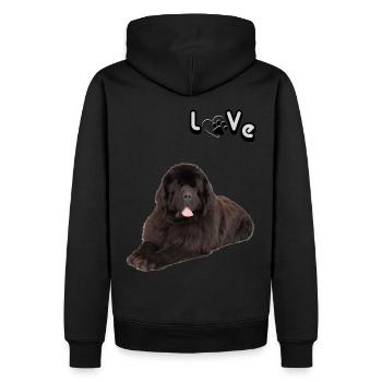 L’amour des chiens pour un Terre-Neunois - Sweat à capuche Premium bio Homme - noir - Dos - Nico (187cm)