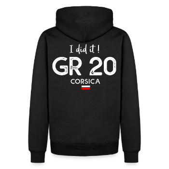 I did it GR 20 hiking trekking corsica rando GR 20 - Sweat à capuche Premium bio Homme - noir - Dos - Nico (187cm)