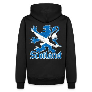 Scotland coat of arms - Men’s Premium Organic Hoodie - black - Back - Nico (187cm)