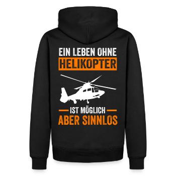 Helikopter Hubschrauber Heli Pilot - Männer Premium Bio Hoodie - Schwarz - Hinten - Nico (187cm)