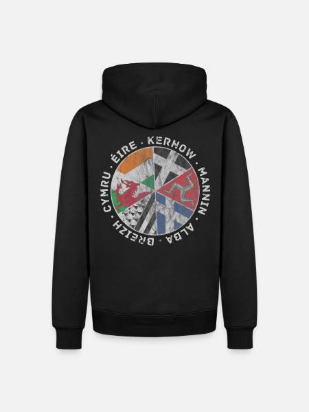 Vintage Celtic Flags IOM - Men’s Premium Organic Hoodie - black