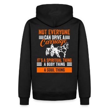 Kutscher Kutsche Pferdekutsche Pferde - Männer Premium Bio Hoodie - Schwarz - Hinten - Nico (187cm)