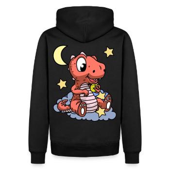 Guten Nacht Dino Kleinkinder Baby Kinder himmlisch - Männer Premium Bio Hoodie - Schwarz - Hinten - Nico (187cm)