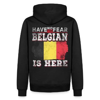 Drôle de Belge - Sweat à capuche Premium bio Homme - noir - Dos - Nico (187cm)