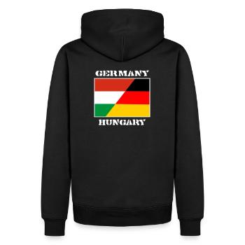 Deutschland Ungarn, Freundschaft Germany, Sport - Männer Premium Bio Hoodie - Schwarz - Hinten - Nico (187cm)