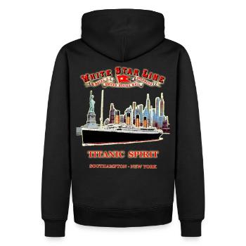 PHANTOM DER TITANIC IN NEW YORK - Männer Premium Bio Hoodie - Schwarz - Hinten - Nico (187cm)