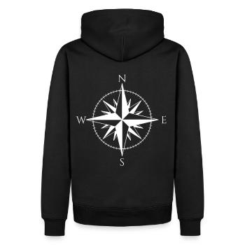 Wind Rose Cardinal Directions Boussole maritime - Sweat à capuche Premium bio Homme - noir - Dos - Nico (187cm)