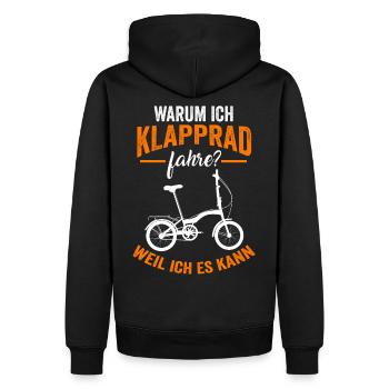Klappradfahrer Fahrradtour Fahrradrennen Fahrrad - Männer Premium Bio Hoodie - Schwarz - Hinten - Nico (187cm)