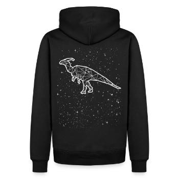 Parasaurolophus Dinosaurier Sternzeichen - Männer Premium Bio Hoodie - Schwarz - Hinten - Nico (187cm)