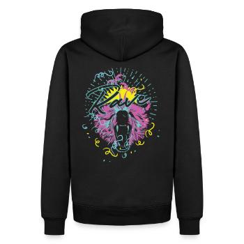 Rave Bae - Sweat à capuche Premium bio Homme - noir - Dos - Nico (187cm)