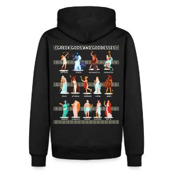 Griechische Götter und Göttinnen - Männer Premium Bio Hoodie - Schwarz - Hinten - Nico (187cm)