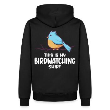 Bird Watching Orinthologist Birdwatching Gift - Men’s Premium Organic Hoodie - black - Back - Nico (187cm)