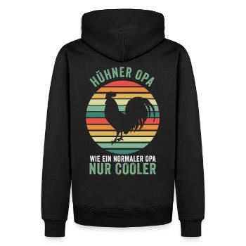 Hühner Opa Huhn Großvater Landwirt Bauernhof Bauer - Männer Premium Bio Hoodie - Schwarz - Hinten - Nico (187cm)