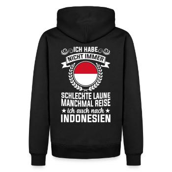 Indonesier Indonesische Flagge Indonesierin Asien - Männer Premium Bio Hoodie - Schwarz - Hinten - Nico (187cm)