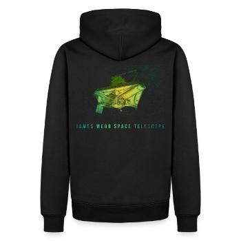 James Webb Weltraum Teleskop - Männer Premium Bio Hoodie - Schwarz - Hinten - Nico (187cm)