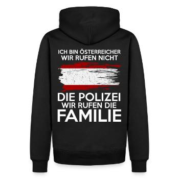 Österreichische Familie Österreich Österreicher - Männer Premium Bio Hoodie - Schwarz - Hinten - Nico (187cm)