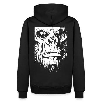 Sasquatch Bigfoot - Männer Premium Bio Hoodie - Schwarz - Hinten - Nico (187cm)