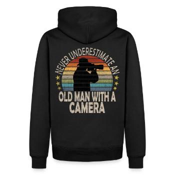 Fotograf Fotografieren Kamera Fotografie Geschenk - Männer Premium Bio Hoodie - Schwarz - Hinten - Nico (187cm)