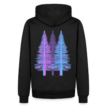 arbres arbre fantaisie épicéa forêt de conifères sapin - Sweat à capuche Premium bio Homme - noir - Dos - Nico (187cm)