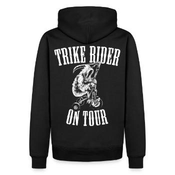 Trike Rider on Tour - Männer Premium Bio Hoodie - Schwarz - Hinten - Nico (187cm)