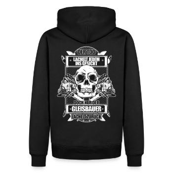 Gleisbauer Geschenk - Männer Premium Bio Hoodie - Schwarz - Hinten - Nico (187cm)
