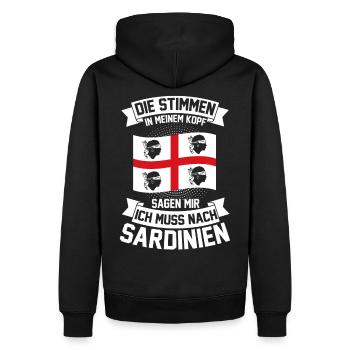 Vacances Sardaigne Italie Sardegna Cadeau - Sweat à capuche Premium bio Homme - noir - Dos - Nico (187cm)