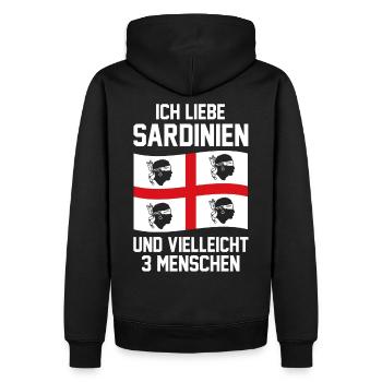 Italien Sardegna Cagliari Sardinien Geschenk - Männer Premium Bio Hoodie - Schwarz - Hinten - Nico (187cm)