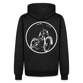 Logo de l’hélicoptère - Sweat à capuche Premium bio Homme - noir - Dos - Nico (187cm)