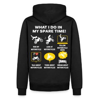 motocross rider I love motorcycle gift funny moto - Sweat à capuche Premium bio Homme - noir - Dos - Nico (187cm)