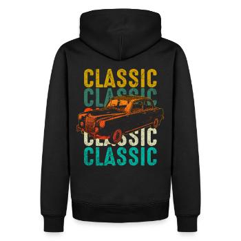 Voitures classiques - Sweat à capuche Premium bio Homme - noir - Dos - Nico (187cm)