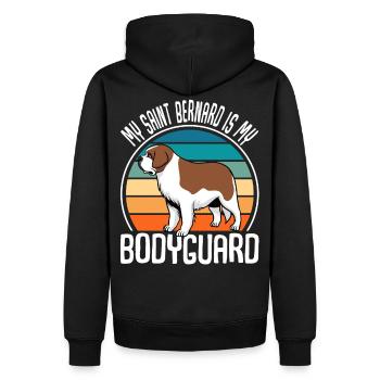 My Saint Bernard Is My Bodyguard Chien Bernhardiner - Sweat à capuche Premium bio Homme - noir - Dos - Nico (187cm)