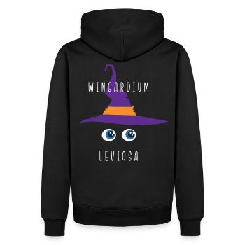 Wingardium leviosa - Sweat à capuche Premium bio Homme - noir - Dos - Nico (187cm)