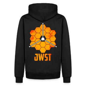 James Webb Weltraum Teleskop - Männer Premium Bio Hoodie - Schwarz - Hinten - Nico (187cm)