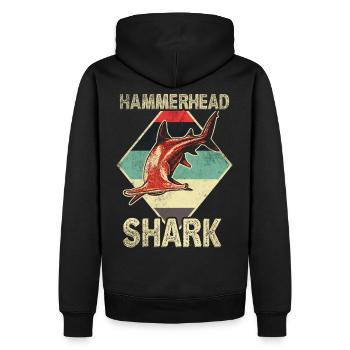 Hammerhai - Männer Premium Bio Hoodie - Schwarz - Hinten - Nico (187cm)