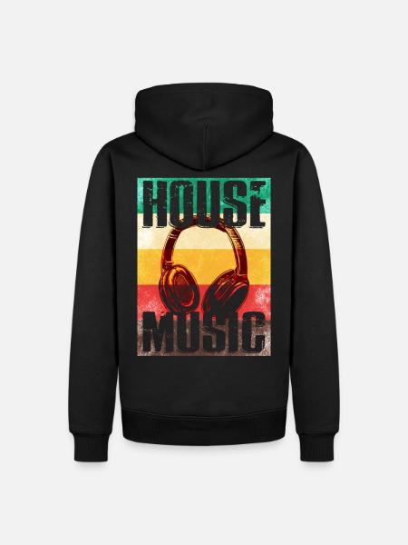 House Musik - Männer Premium Bio Hoodie - Schwarz