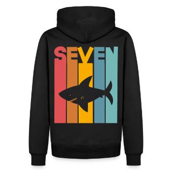 Requin 7 ans enfants - Sweat à capuche Premium bio Homme - noir - Dos - Nico (187cm)