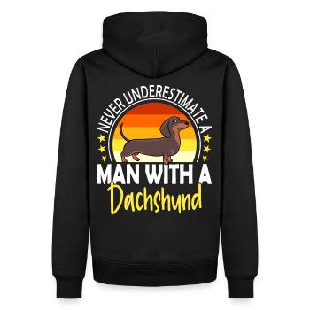 Teckel teckel chiens amateurs de chien chien chien man - Sweat à capuche Premium bio Homme - noir - Dos - Nico (187cm)