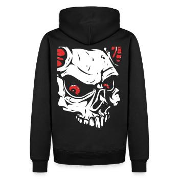 Devil skull with horns - Men’s Premium Organic Hoodie - black - Back - Nico (187cm)