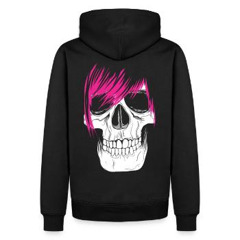 Emo Totenkopf - Männer Premium Bio Hoodie - Schwarz - Hinten - Nico (187cm)