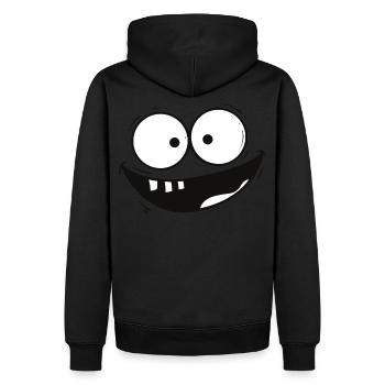 Visage qui rit - Sweat à capuche Premium bio Homme - noir - Dos - Nico (187cm)