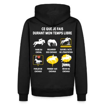 cheval équitation passion humour equitation - Sweat à capuche Premium bio Homme - noir - Dos - Nico (187cm)