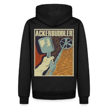 Metalldetektor Sondeln Sondengänger - Männer Premium Bio Hoodie - Schwarz - Hinten - Nico (187cm)