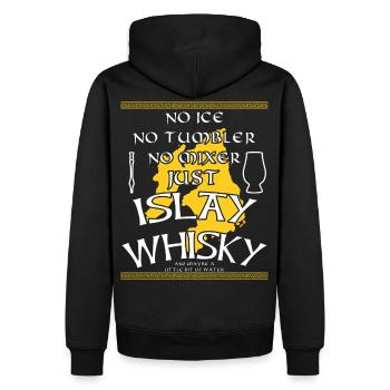 Islay Whisky Rauchiger torfiger Single Malt Insel - Männer Premium Bio Hoodie - Schwarz - Hinten - Nico (187cm)